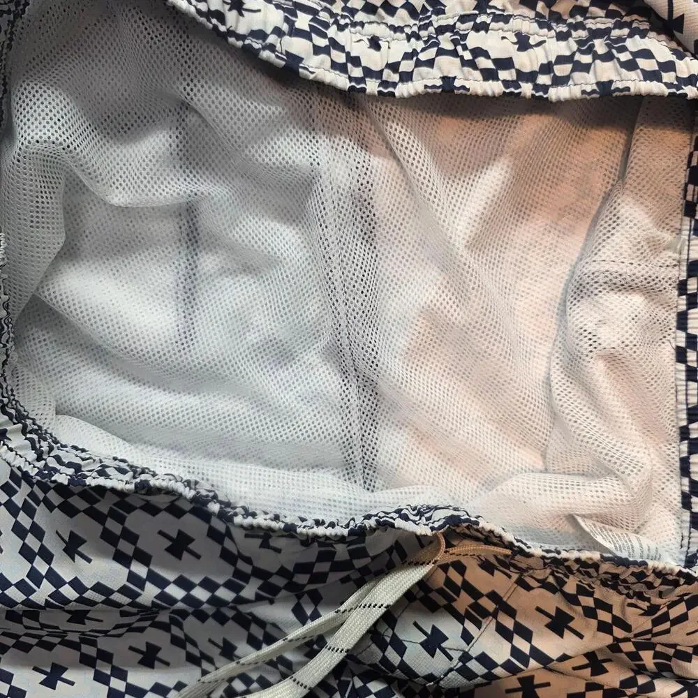Alpine Design Swim Shorts Mens XL Blue Geometric Print Mesh Liner Zip Pocket